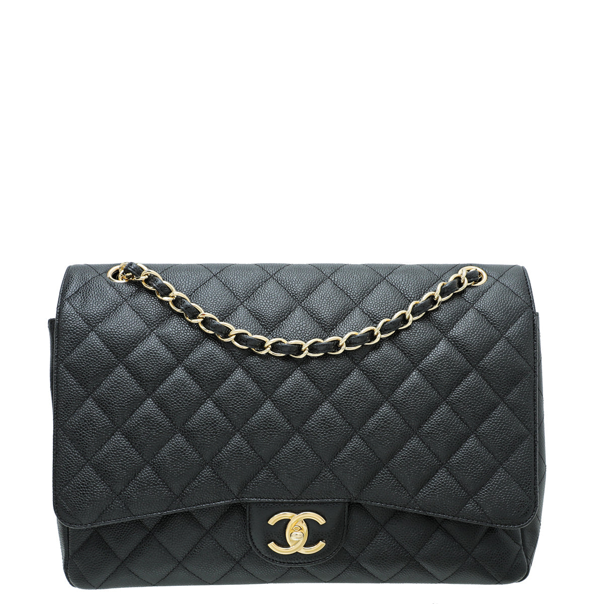 Chanel Black CC Classic Double Flap Maxi Bag