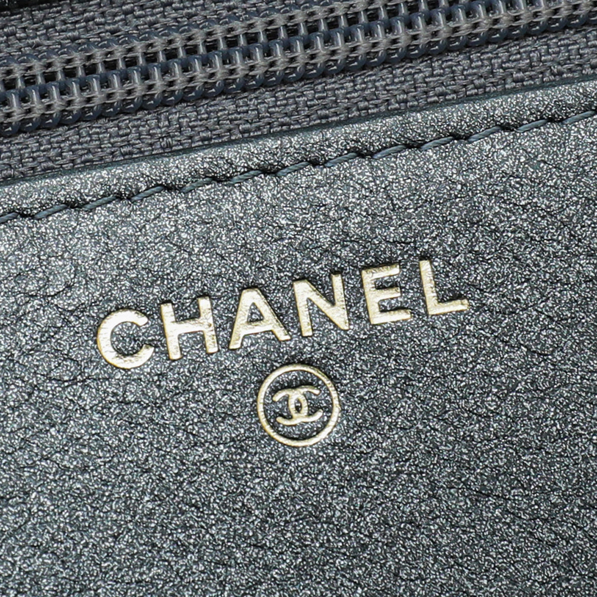 Chanel Metallic Graphite Le Boy Wallet On Chain