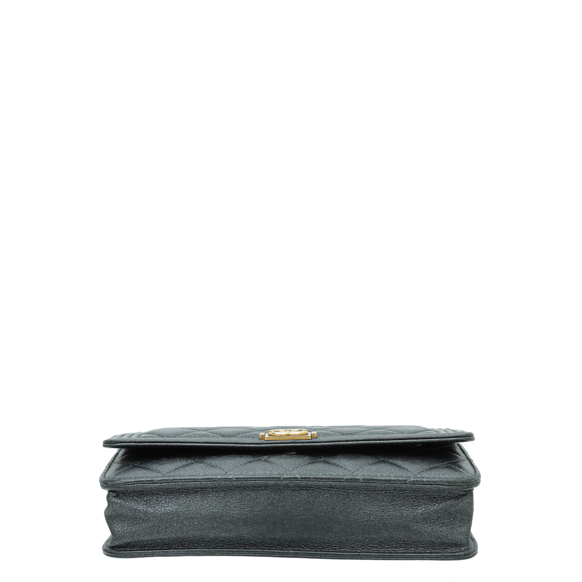 Chanel Metallic Graphite Le Boy Wallet On Chain