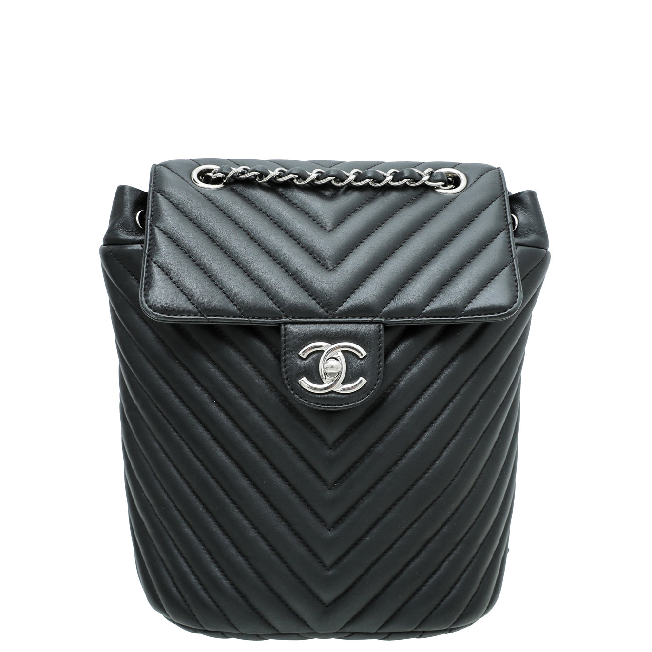 Chanel Black CC Chevron Urban Spirit Small Backpack Bag