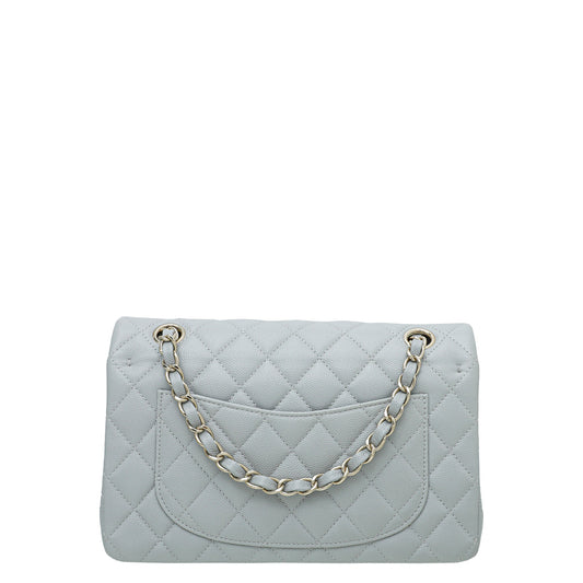 Chanel Grey CC Classic Double Flap Medium Bag