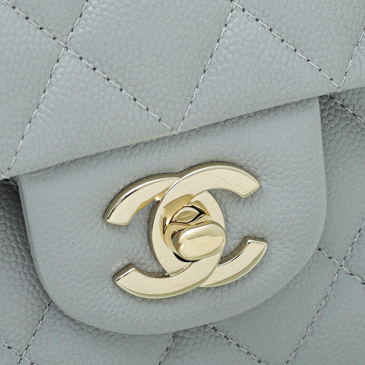 Chanel Grey CC Classic Double Flap Medium Bag