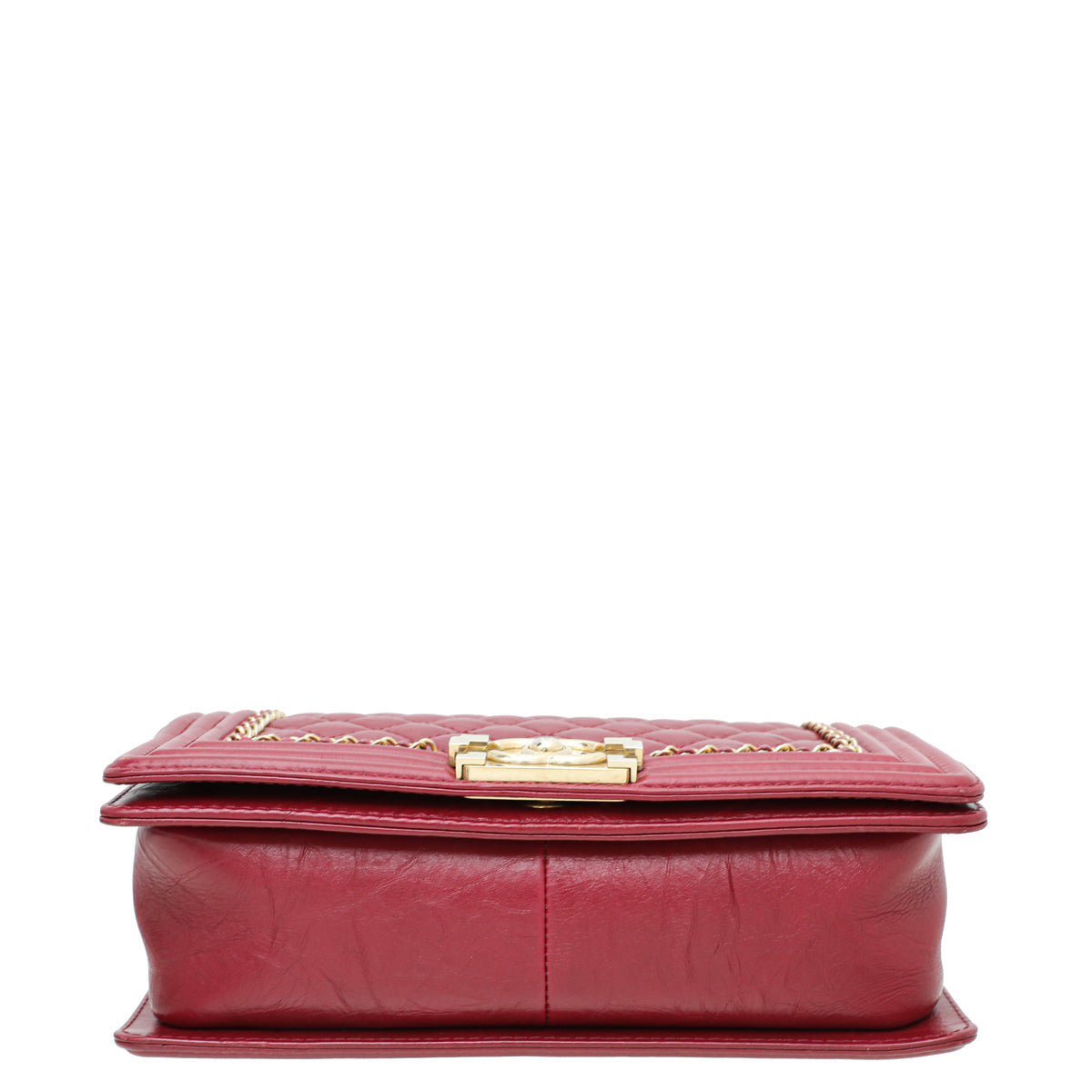 Chanel Red Le Boy Glazed Chain Medium Bag