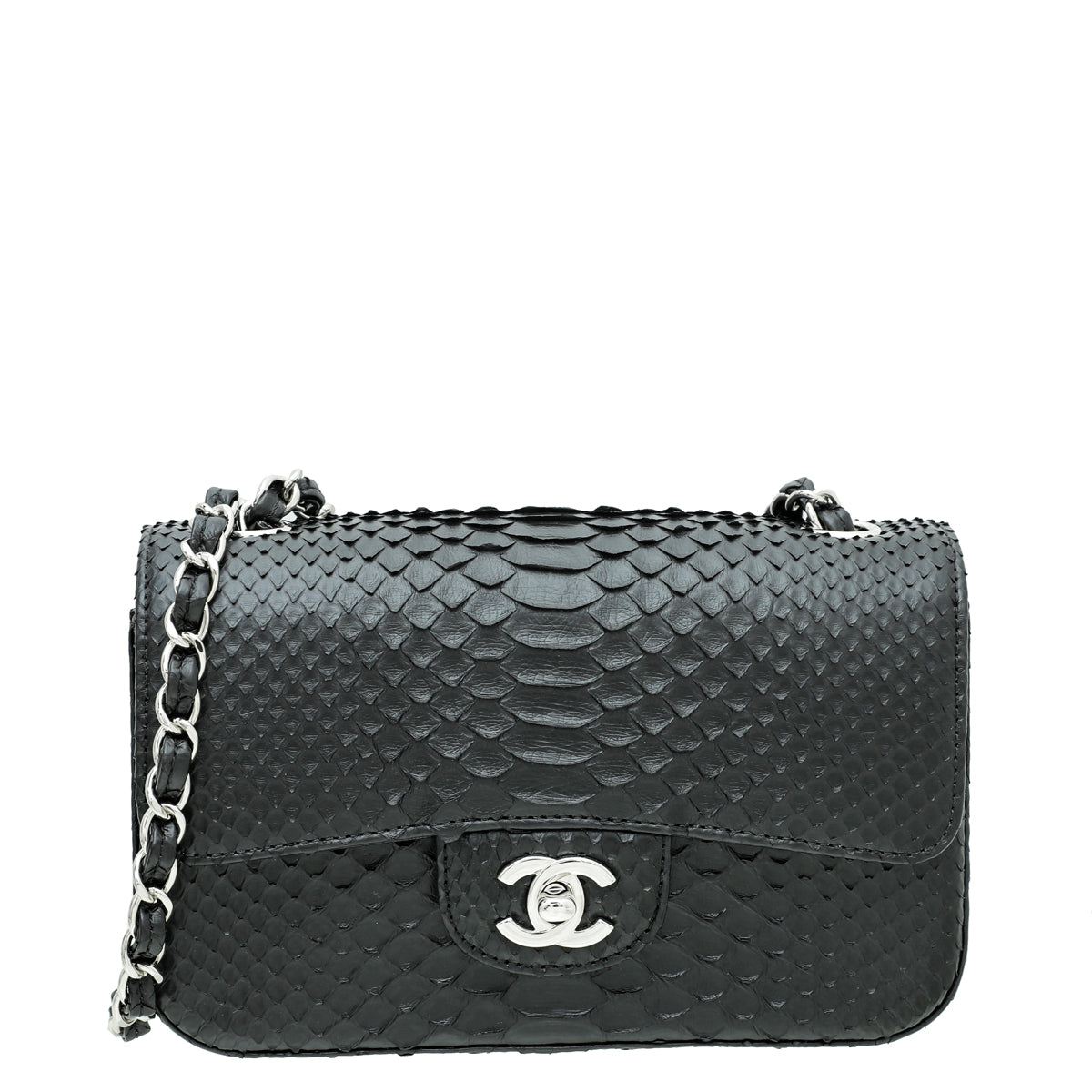 Chanel Black Python CC Rectangular Bag