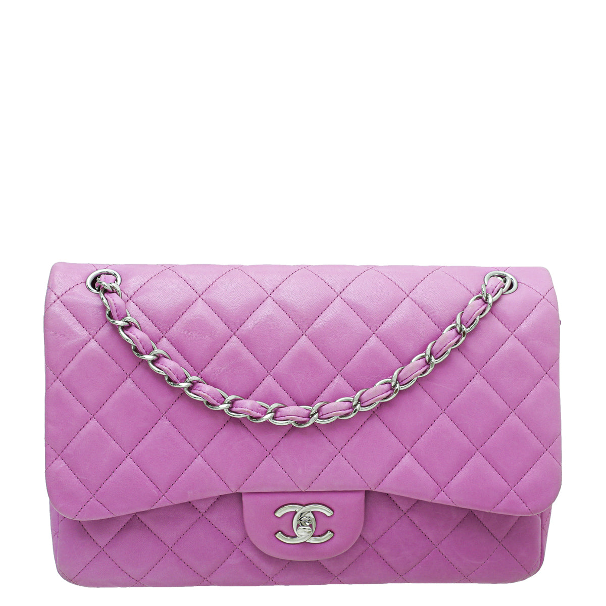 Chanel Mauve CC Classic Double Flap Jumbo Bag