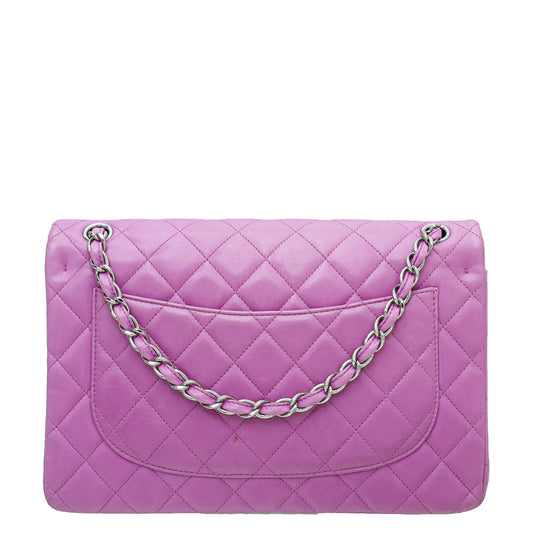 Chanel Mauve CC Classic Double Flap Jumbo Bag