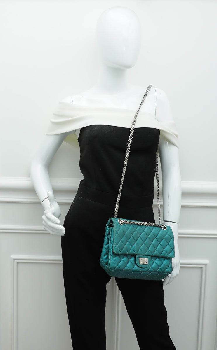 Chanel Metallic Teal 2.55 Reissue Double Flap 224 Bag