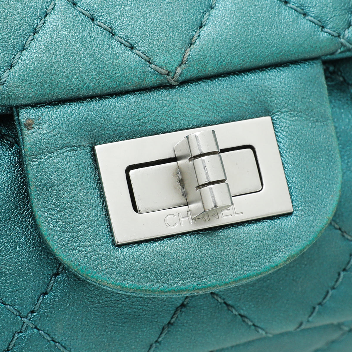 Chanel Metallic Teal 2.55 Reissue Double Flap 224 Bag