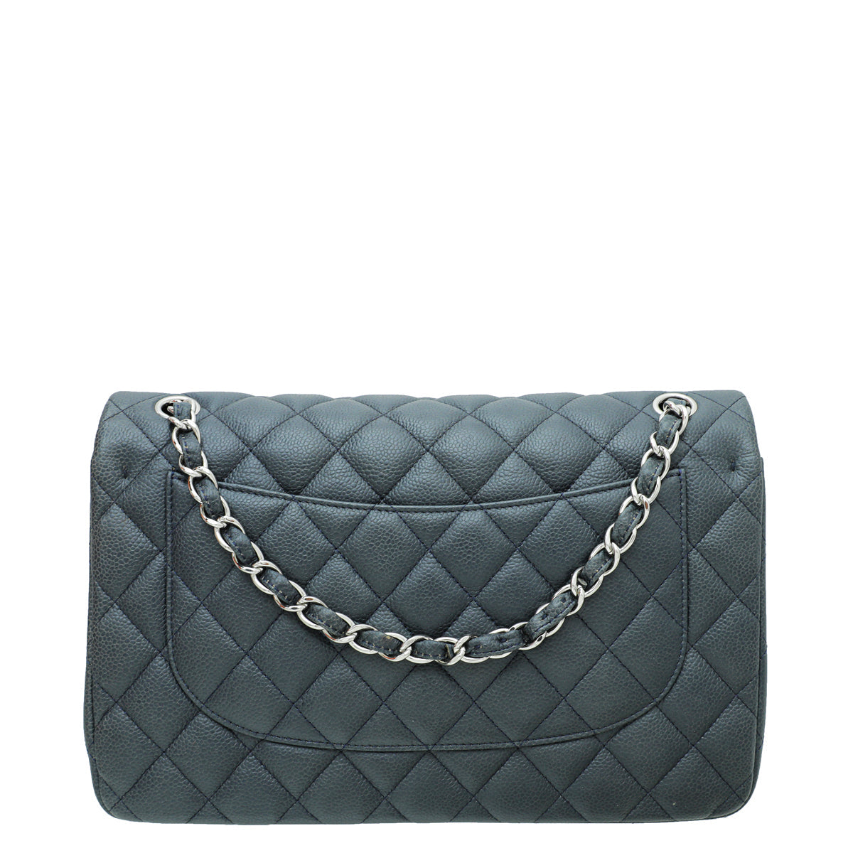 Chanel Indigo Blue CC Classic Double Flap Jumbo Bag