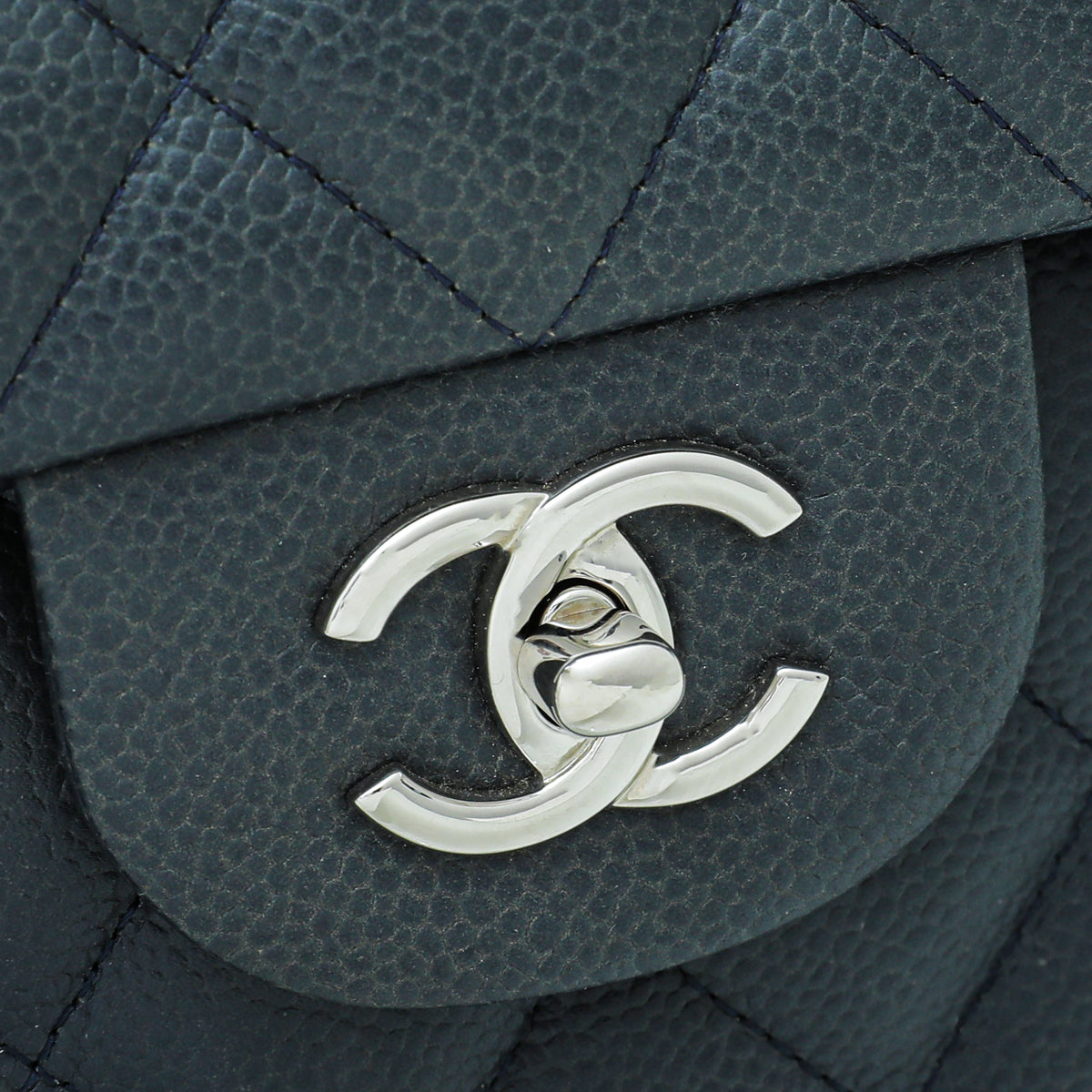 Chanel Indigo Blue CC Classic Double Flap Jumbo Bag