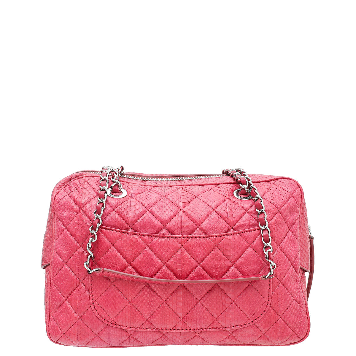 Chanel Fuchsia CC Python Camera Case Large Bag