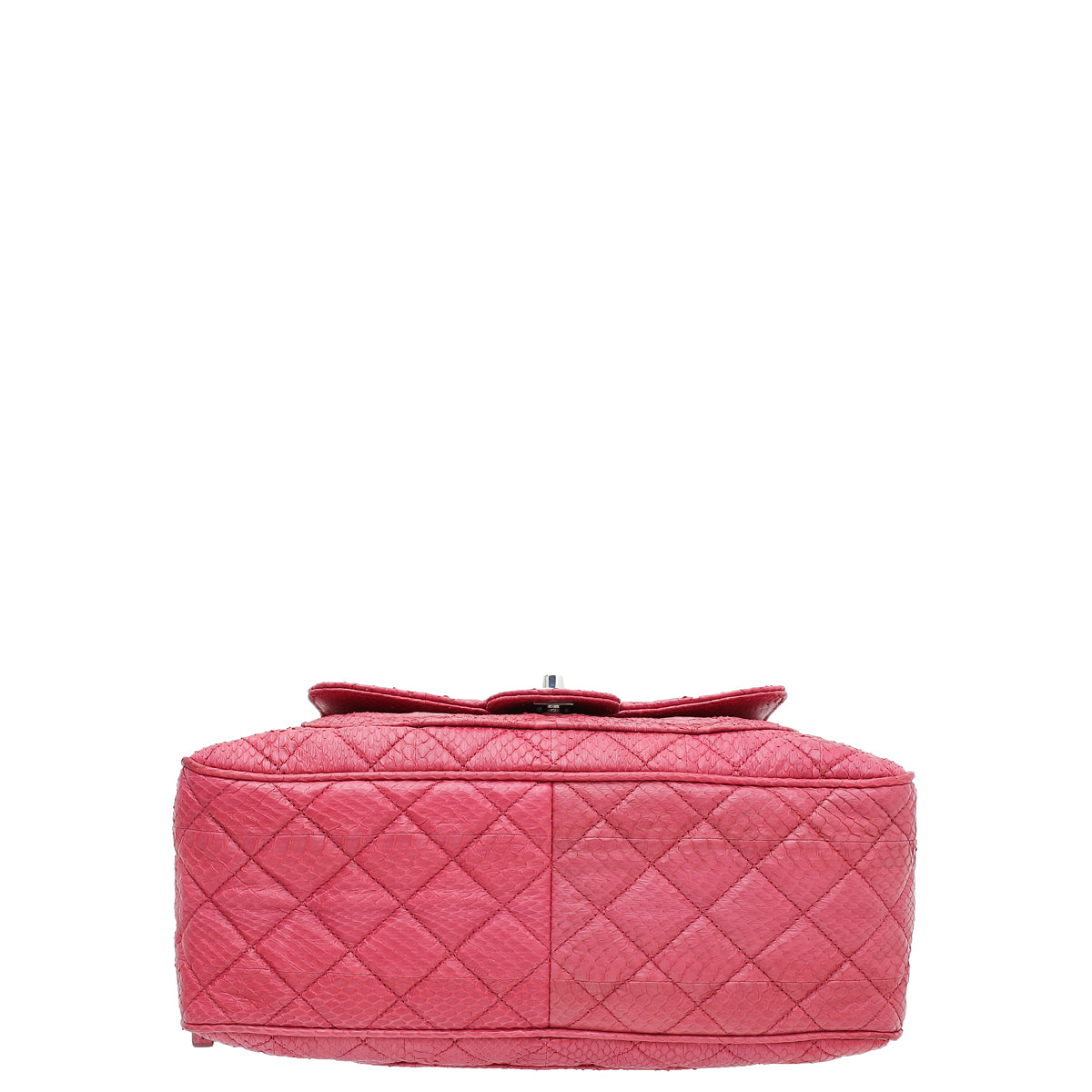 Chanel Fuchsia CC Python Camera Case Large Bag