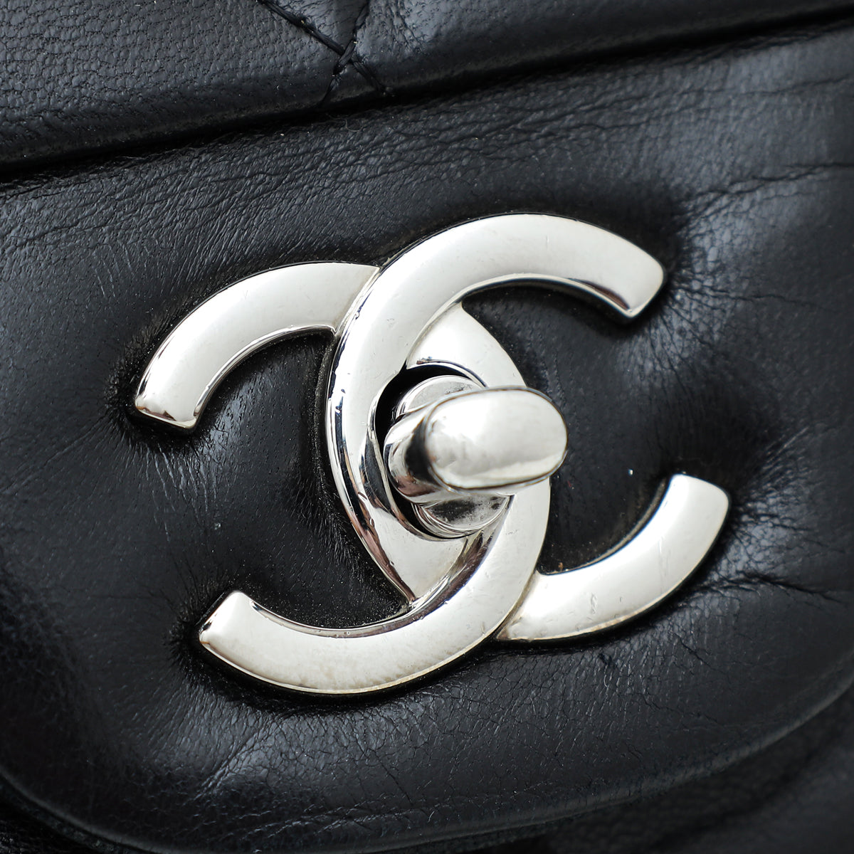 Chanel Black CC Classic Single Flap Jumbo Bag