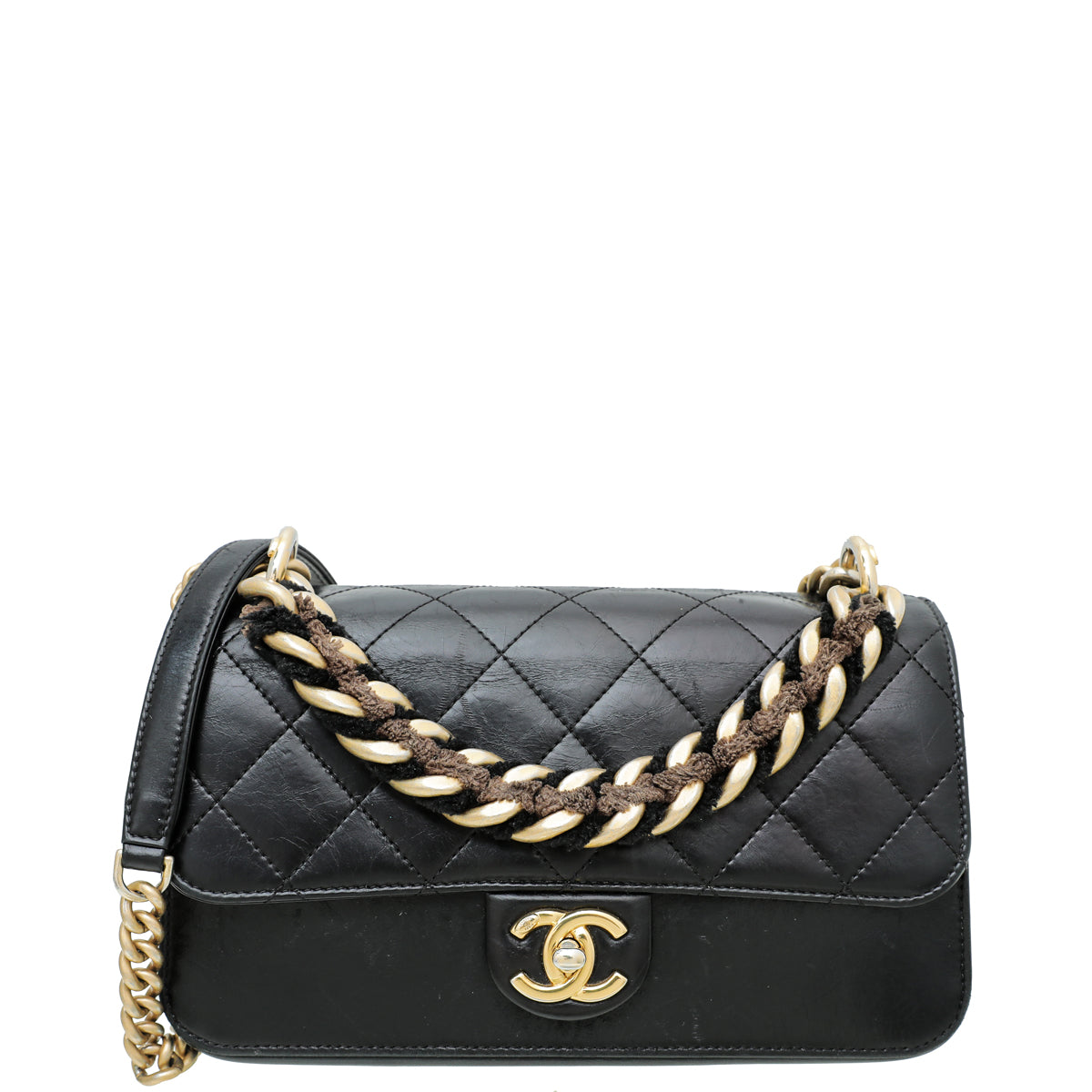 Chanel Black CC Straight Line Flap Small Bag