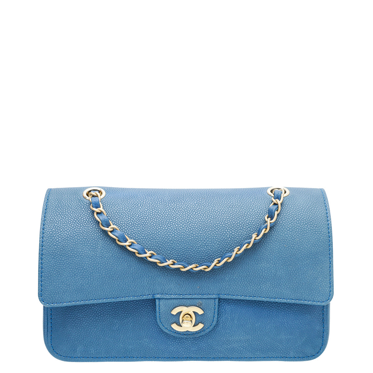 Chanel Blue CC Pure Classic Double Flap Medium Bag