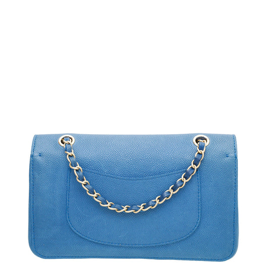 Chanel Blue CC Pure Classic Double Flap Medium Bag