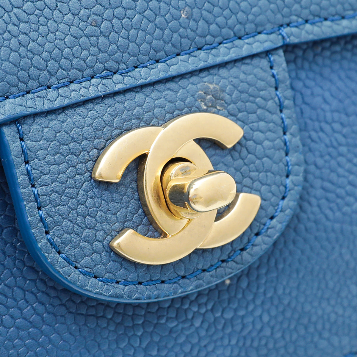 Chanel Blue CC Pure Classic Double Flap Medium Bag