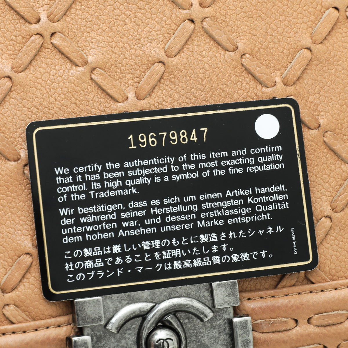 Chanel Camel Le Boy Cross Large Stitch Bag