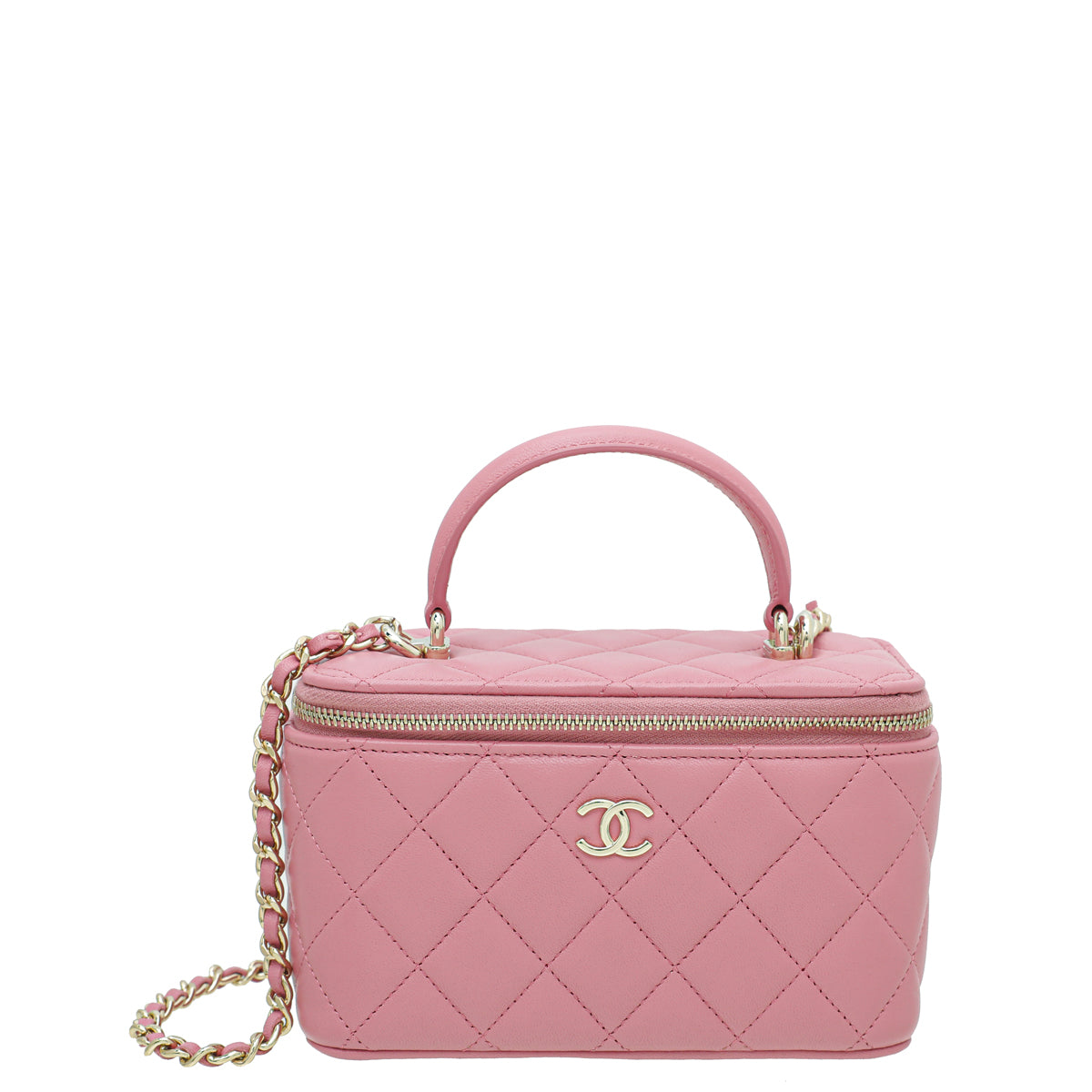 Chanel Pink CC Vanity Top Handle Small Case