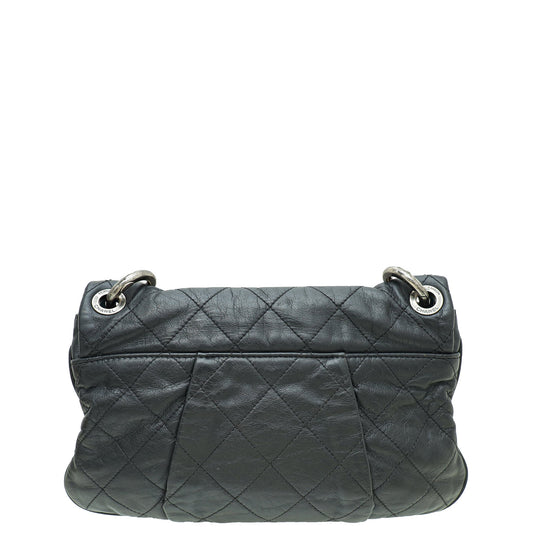 Chanel Black Quilted Coco Pleats Messenger Small Bag