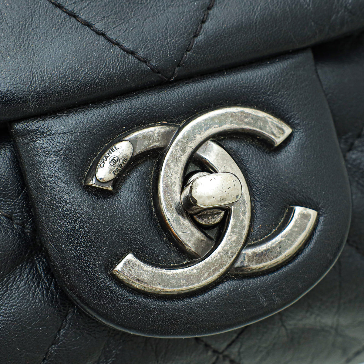 Chanel Black Quilted Coco Pleats Messenger Small Bag