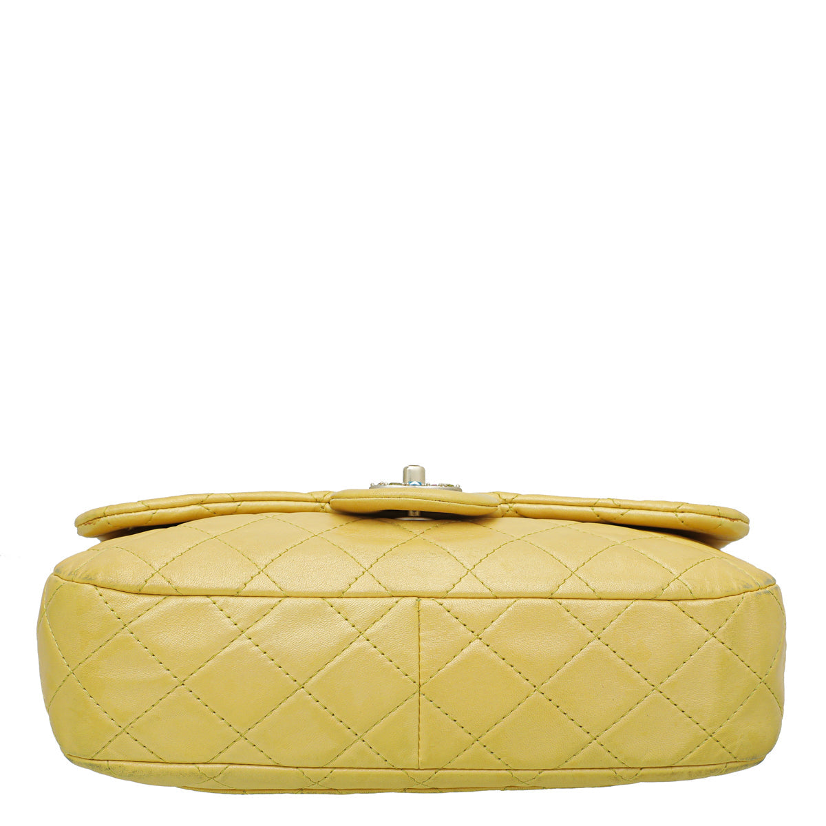 Chanel Yellow CC Crystal Single Flap Jumbo Bag