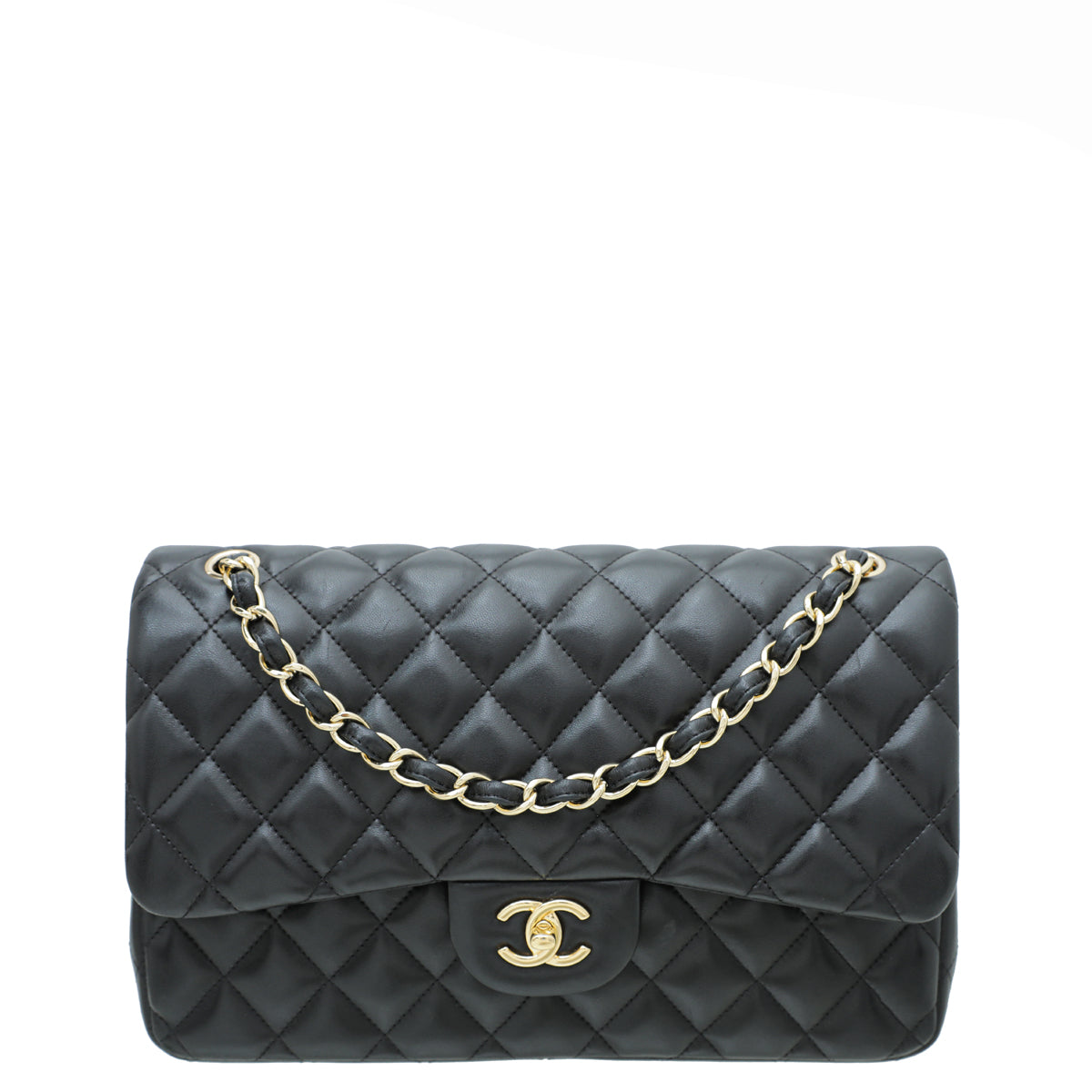 Chanel Black CC Classic Double Flap Jumbo Bag