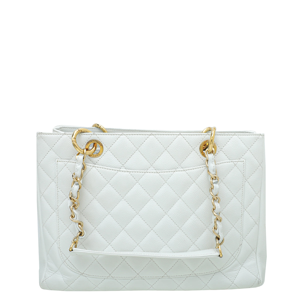 Chanel White CC Caviar GST Medium Bag