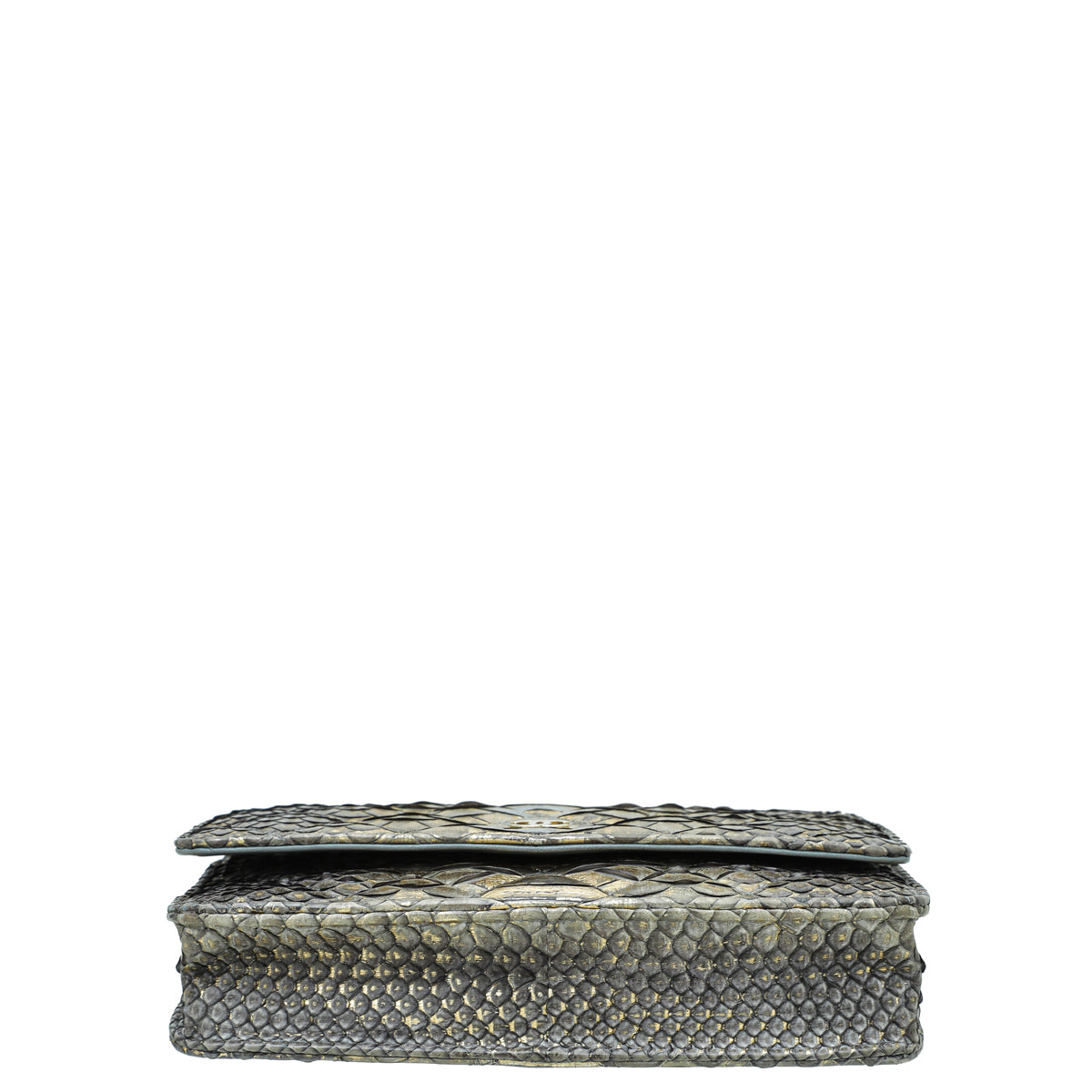 Chanel Metallic Bicolor Python CC Classic Wallet On Chain