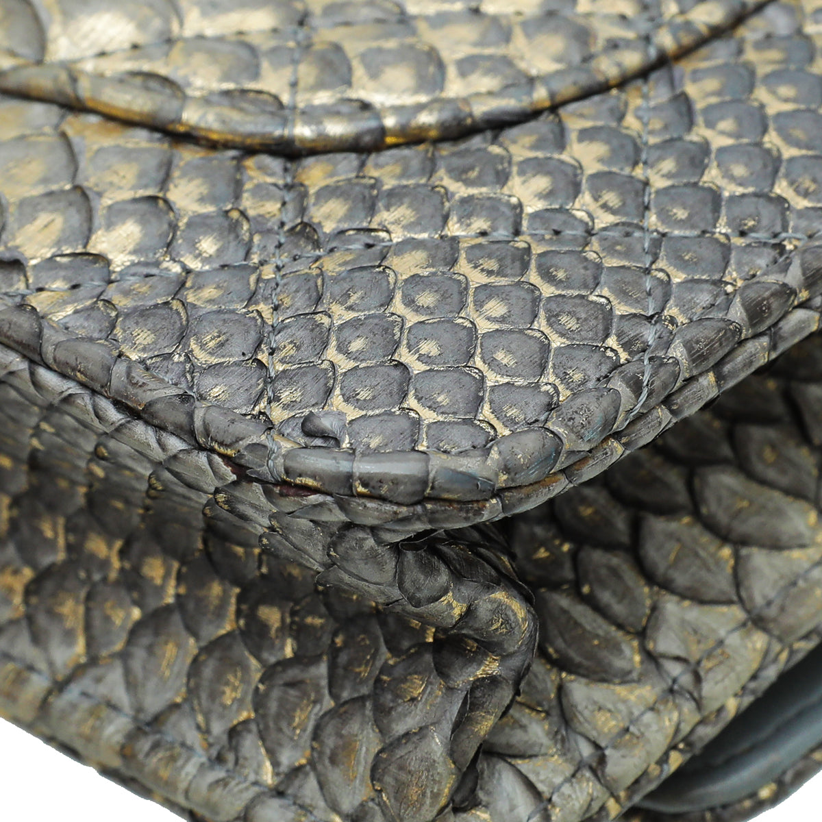 Chanel Metallic Bicolor Python CC Classic Wallet On Chain