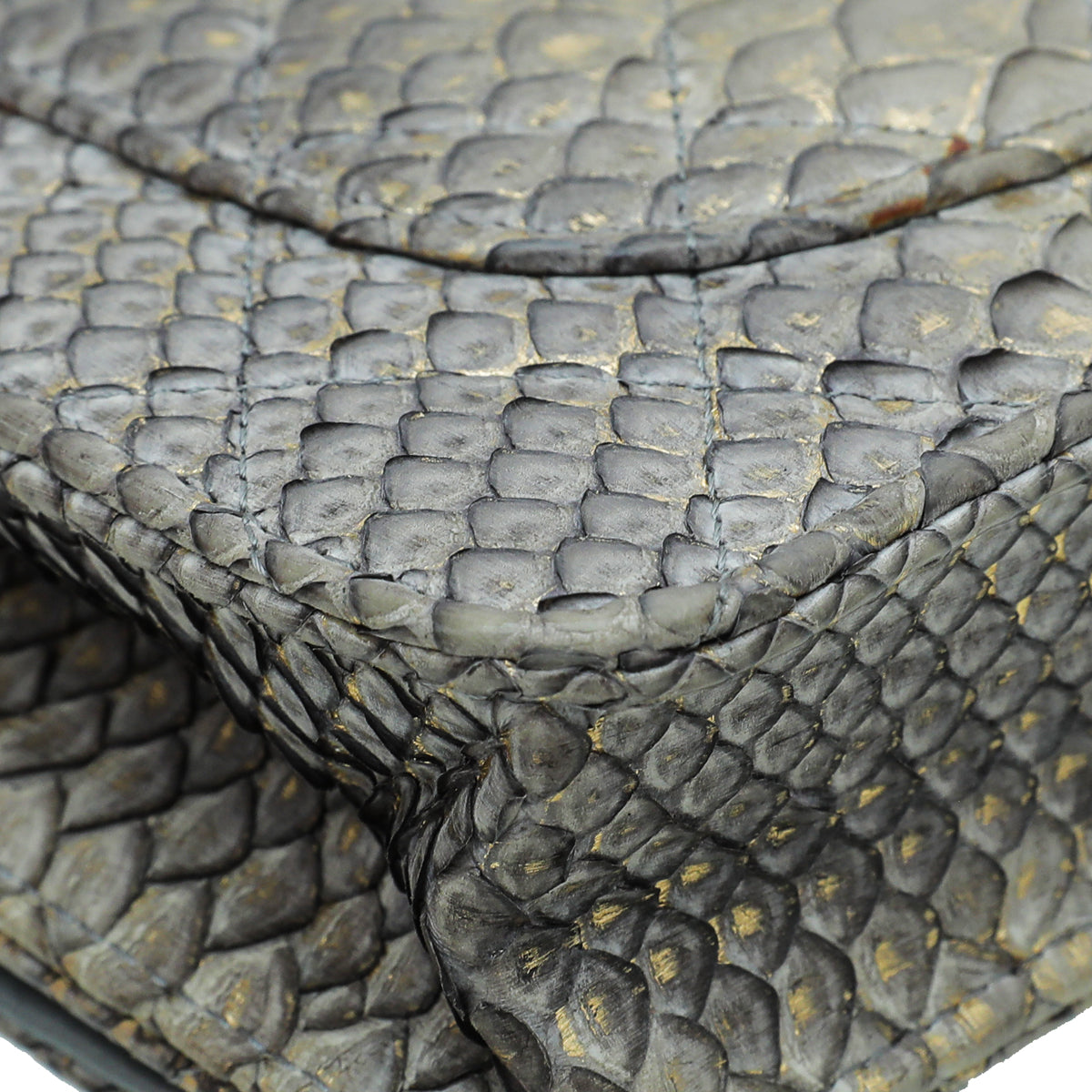 Chanel Metallic Bicolor Python CC Classic Wallet On Chain