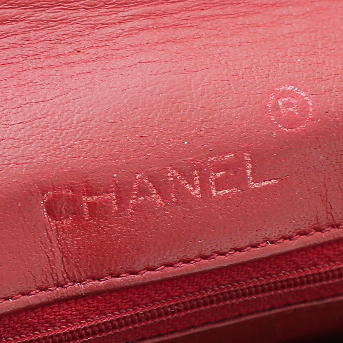 Chanel Red Crocodile Vintage CC Classic Mini Square Bag