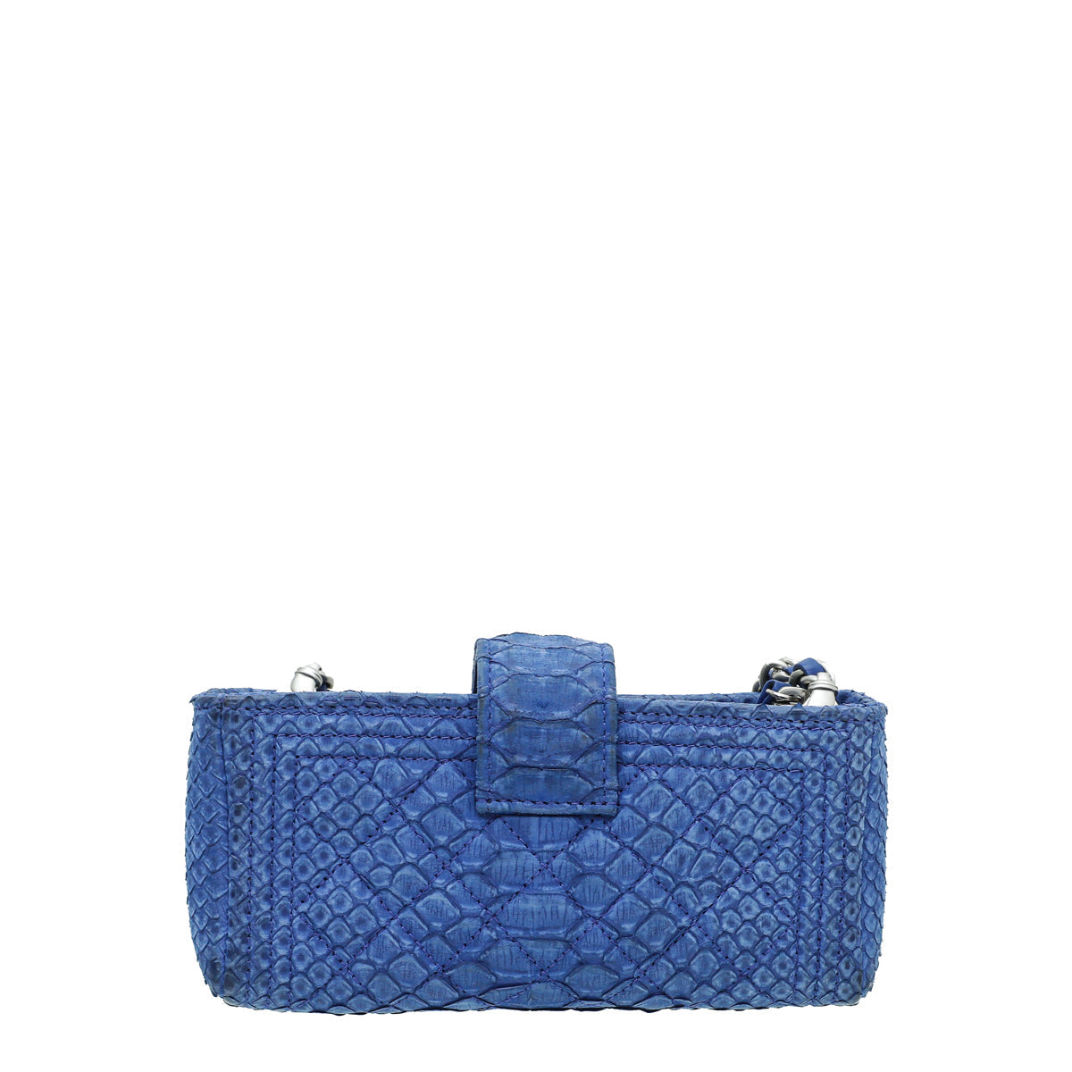 Chanel Blue Python Boy Chain Crossbody Phone Holder