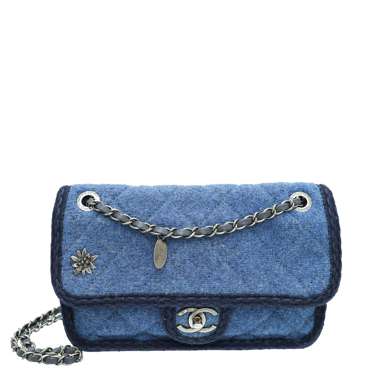 Chanel Navy Blue CC Wool Paris-Salzburg Edelweiss Flap Bag