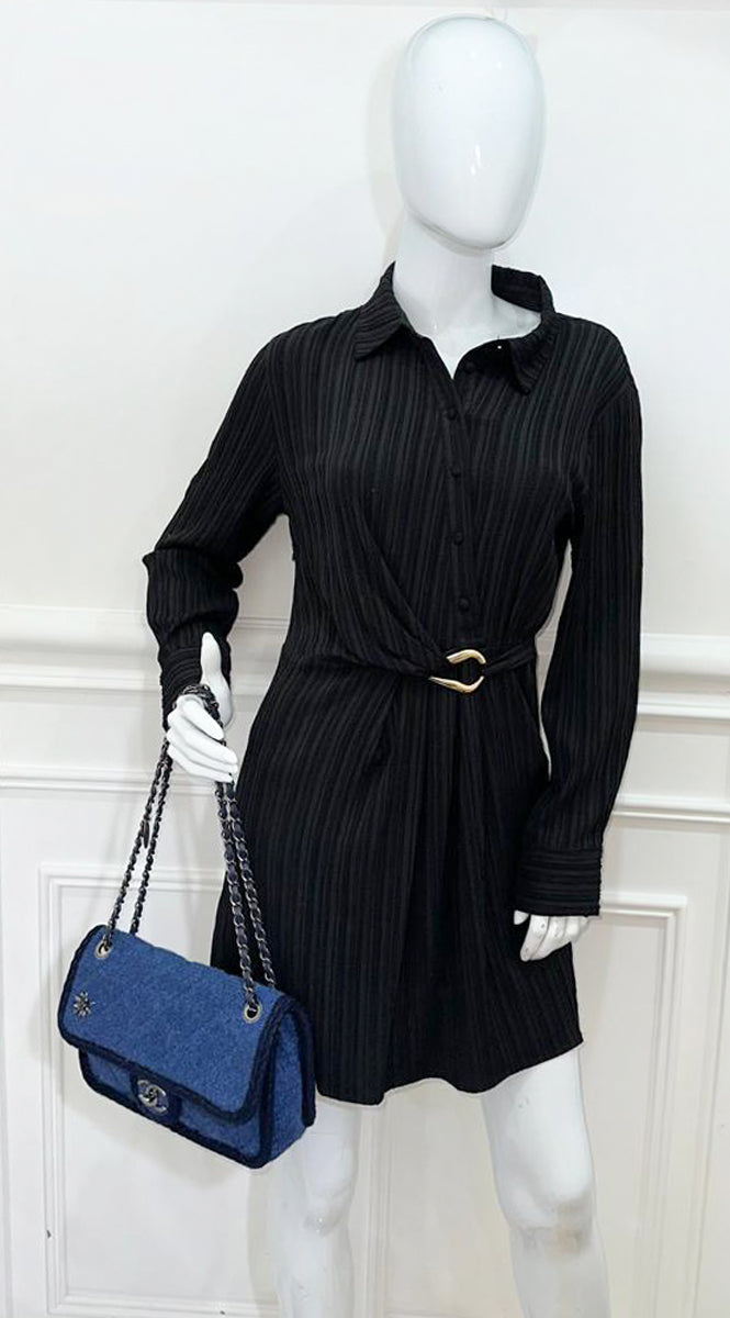 Chanel Navy Blue CC Wool Paris-Salzburg Edelweiss Flap Bag