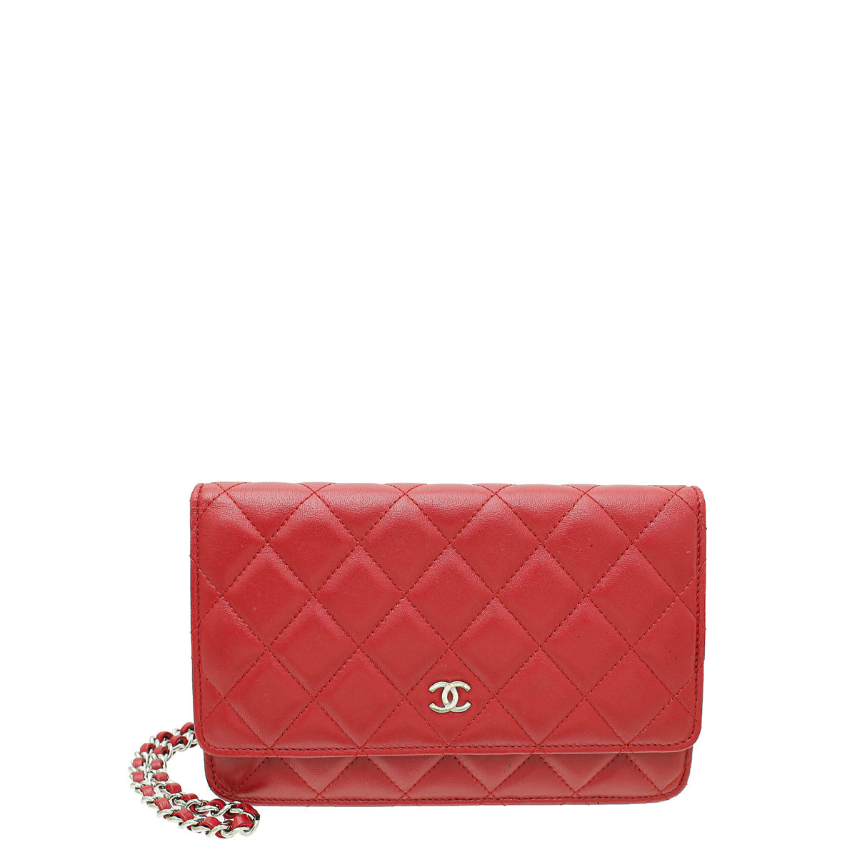 Chanel Red Classic Wallet on Chain