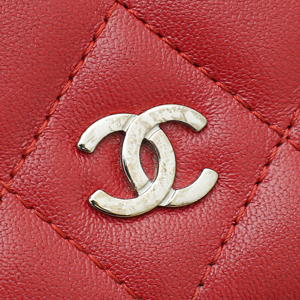 Chanel Red Classic Wallet on Chain