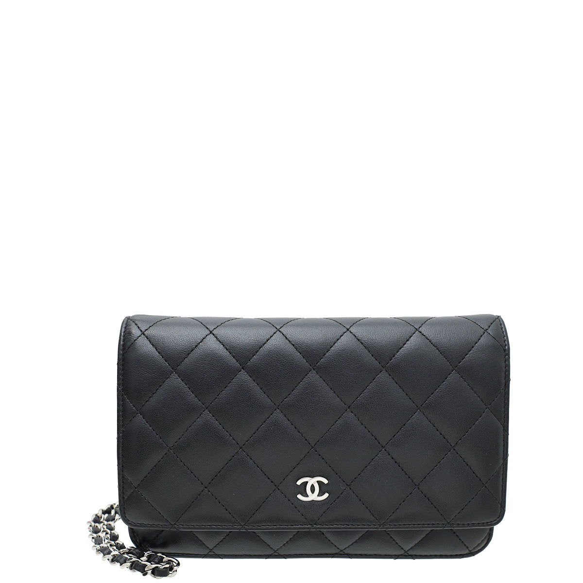 Chanel Black CC Classic Wallet On Chain