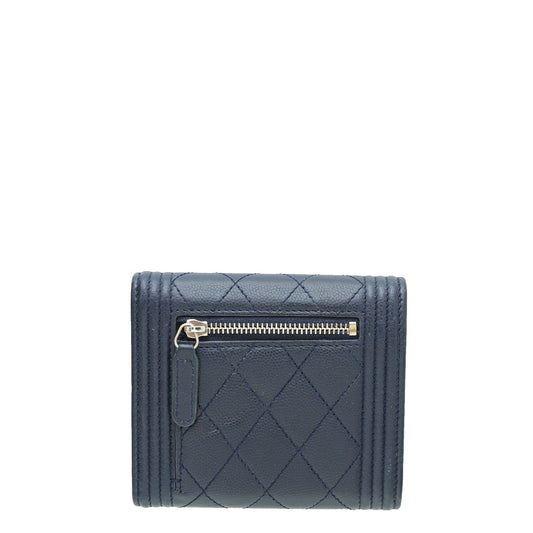 Chanel Navy Boy Compact Wallet