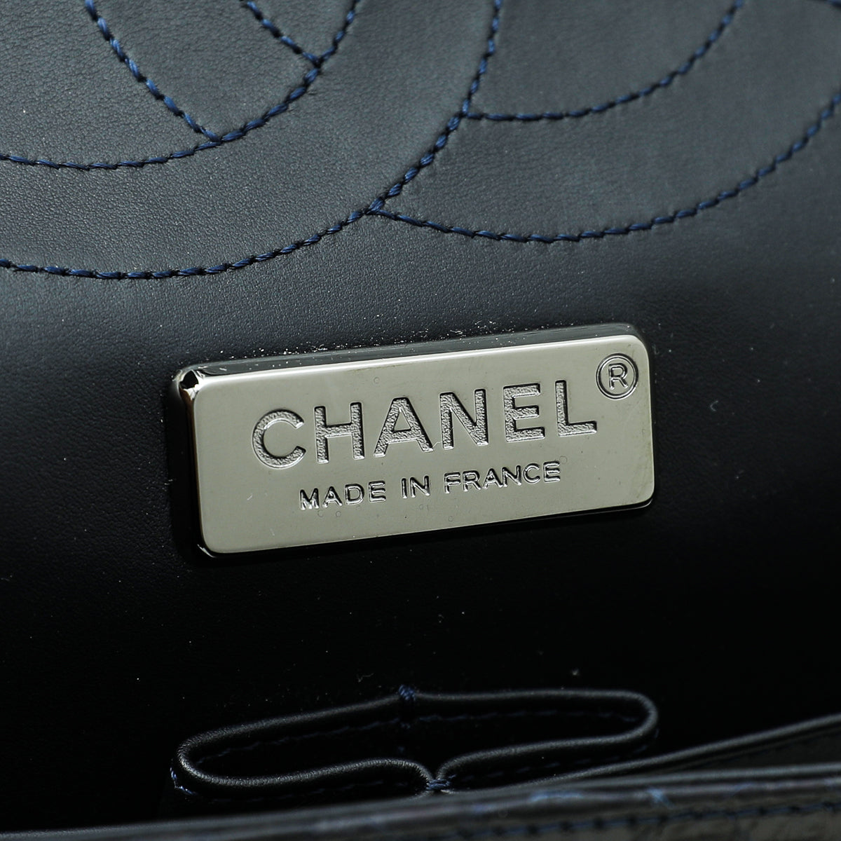 Chanel Midnight Blue Python Classic Double Flap Bag