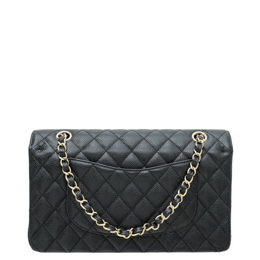 Chanel Black CC Classic Double Flap Medium Bag