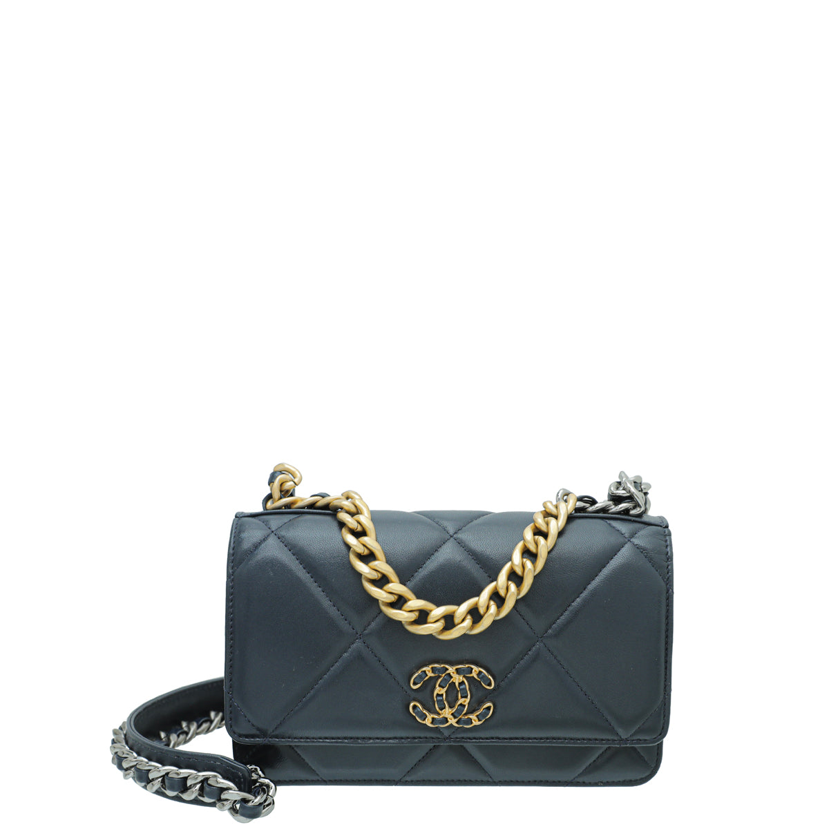 Chanel Navy Blue CC 19 Wallet On Chain