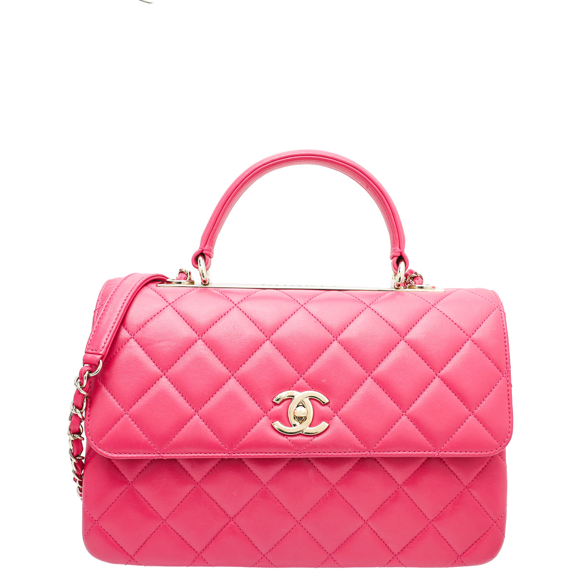 Chanel Fuchsia CC Trendy Top Handle Medium Bag