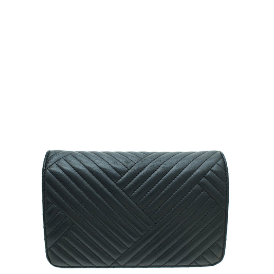 Chanel Black CC Crossing Wallet On Chain