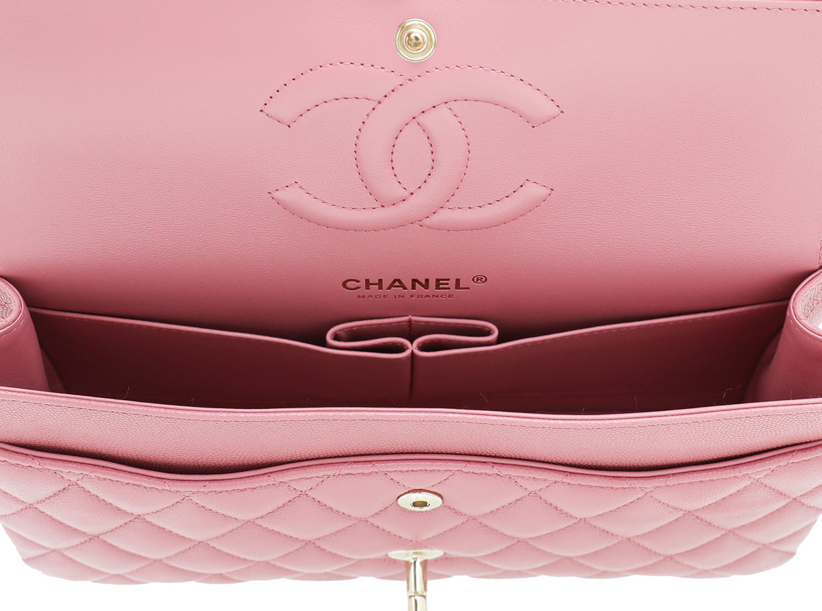 Chanel Rose Pink Classic Double Flap Medium Bag