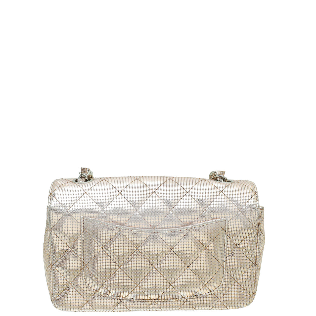 Chanel Metallic Pink CC Classic Pixel Effect Rectangular Mini Flap Bag