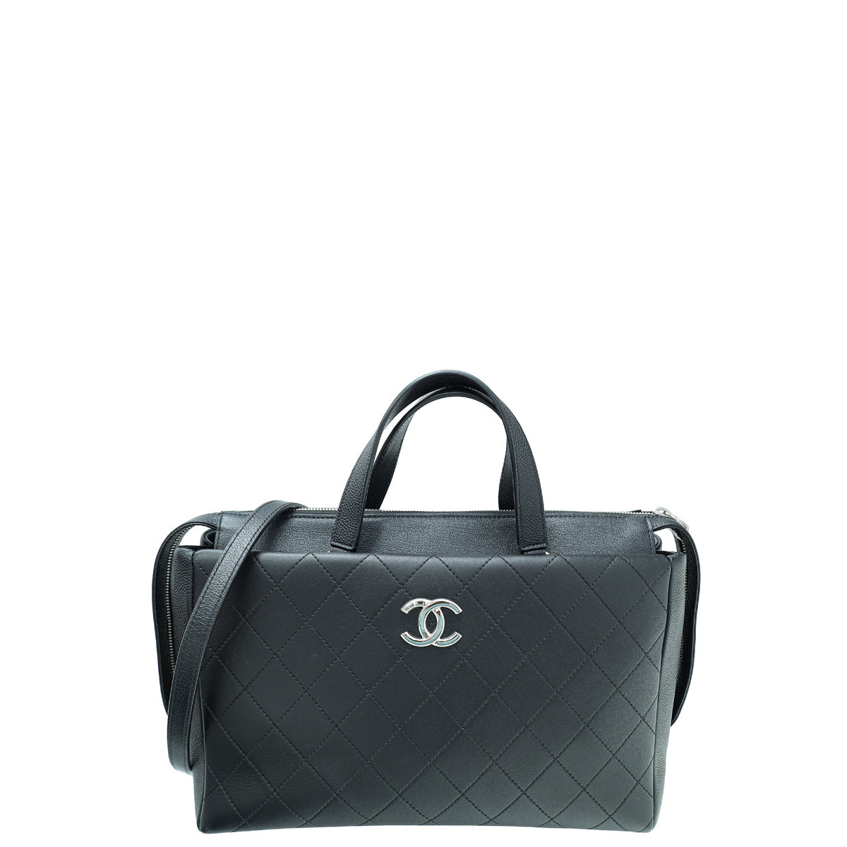 Chanel Black CC Shopping Handle Large Bag