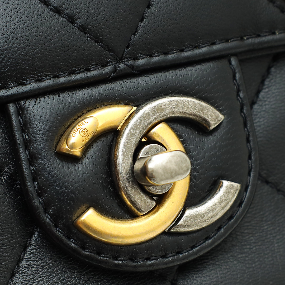 Chanel Black Coco Clips Flap Small Bag