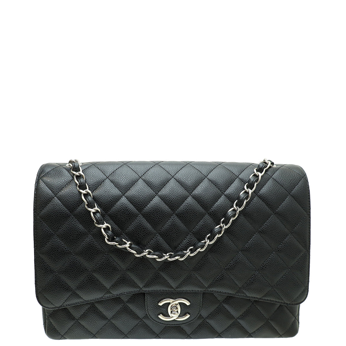 Chanel Black Classic Double Flap Maxi Bag