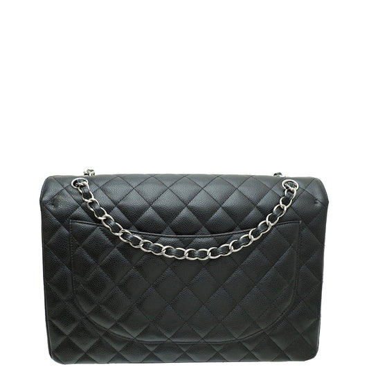 Chanel Black Classic Double Flap Maxi Bag